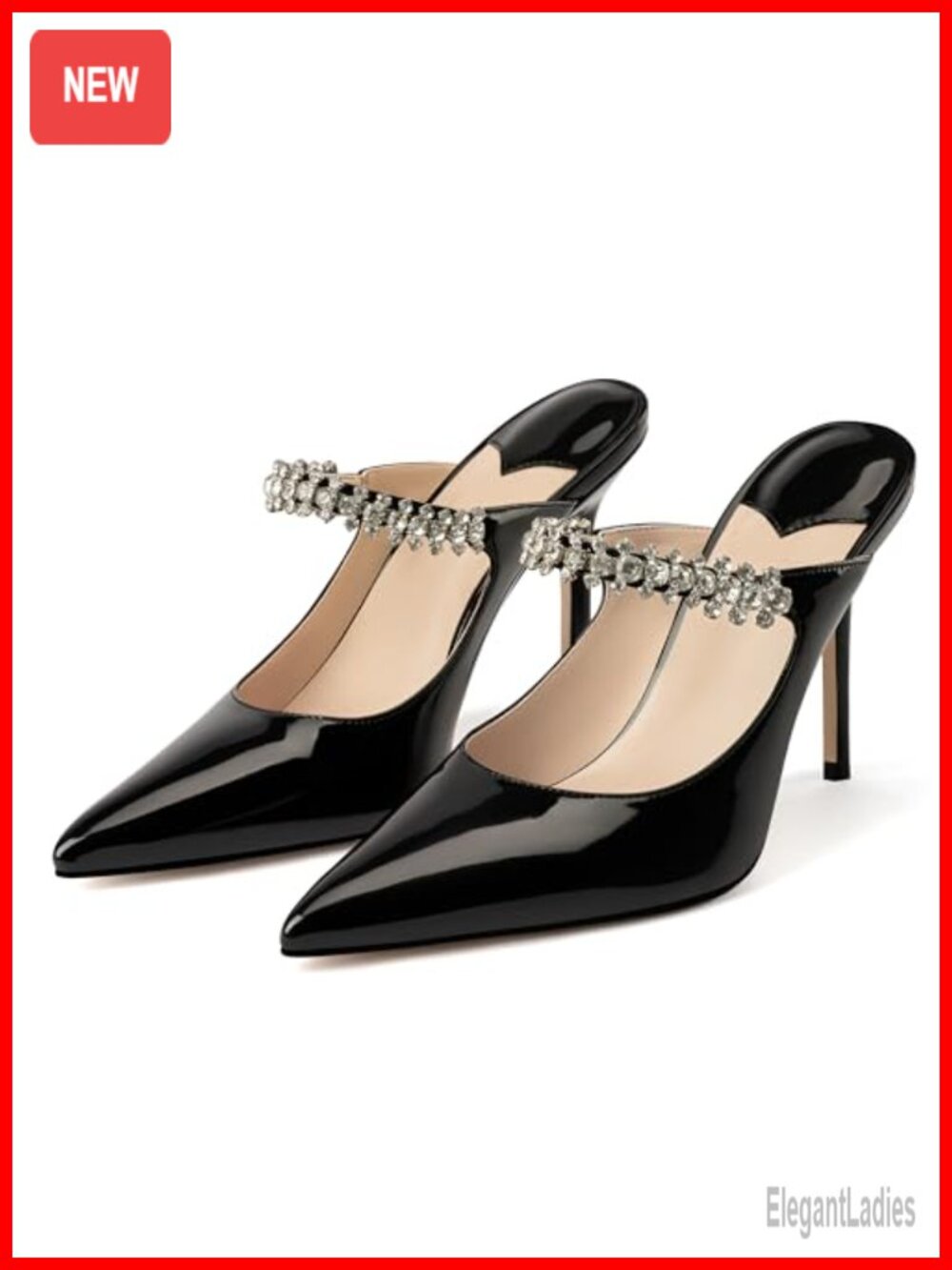 Women's Pointed Toe Stiletto Heel Mules Slip-On Dress Sandals